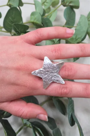 Star Light, Star Bright - Silver plated Brass Turkish Ring