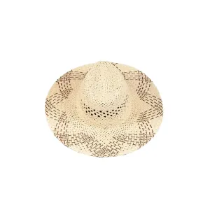 Straw Sun Hat Ivory   Brown
