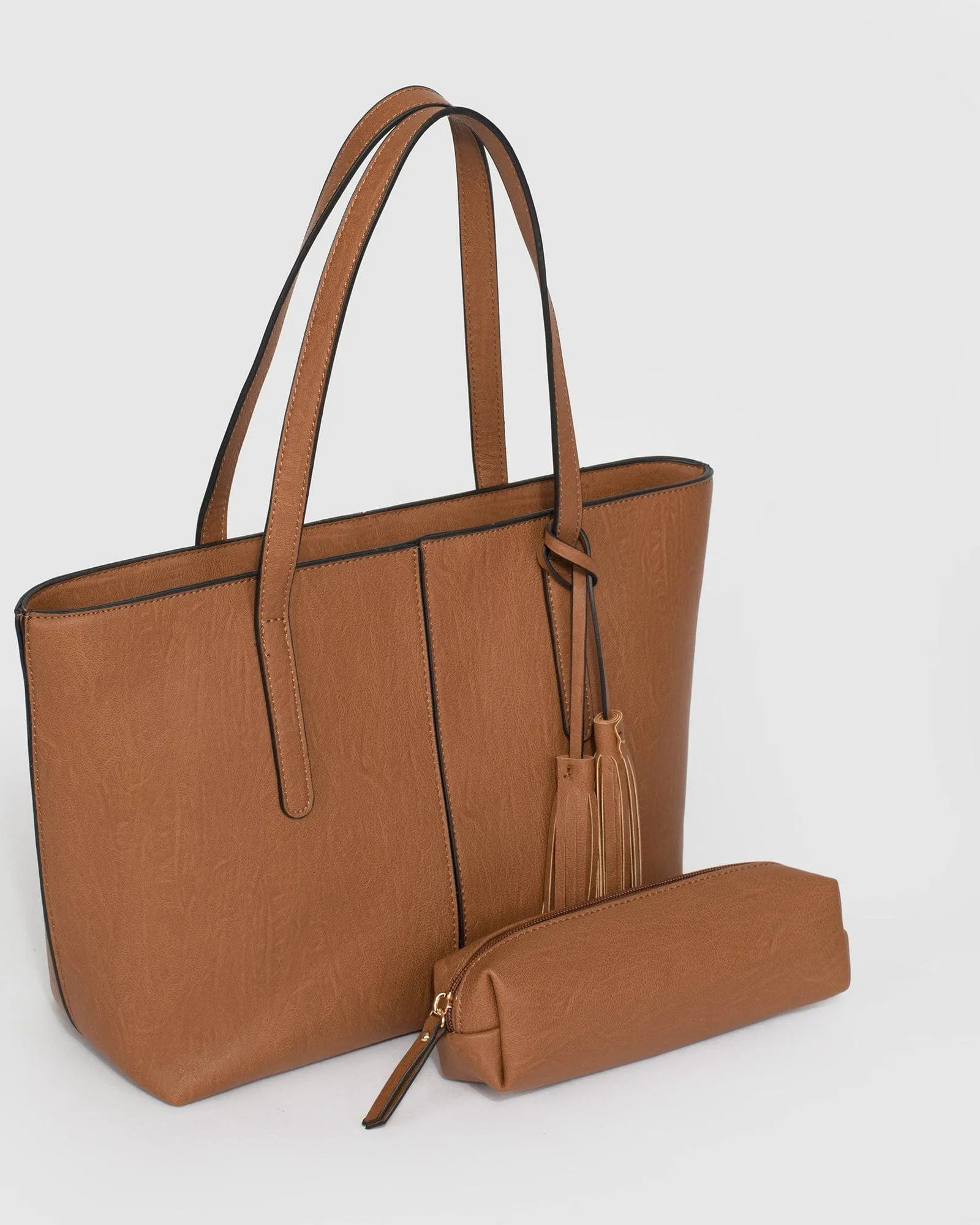 Tan Yesenia Tassel Tote Bag