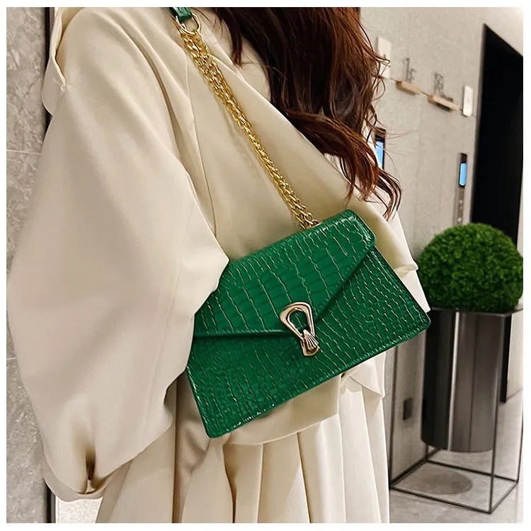 Textured Chain Pattern Sling Bags