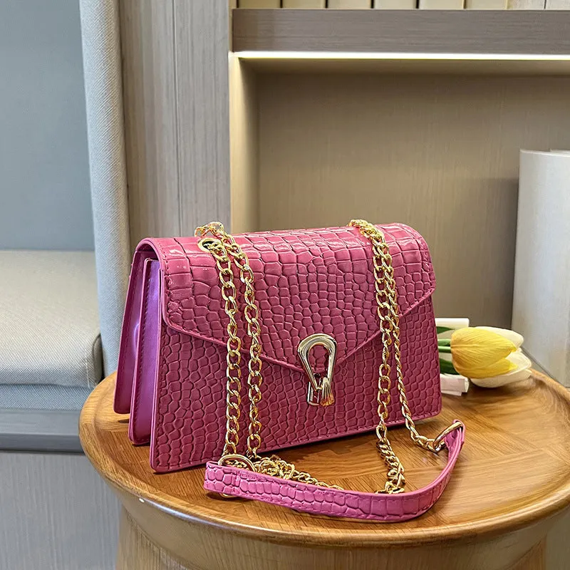 Textured Chain Pattern Sling Bags