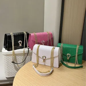 Textured Chain Pattern Sling Bags