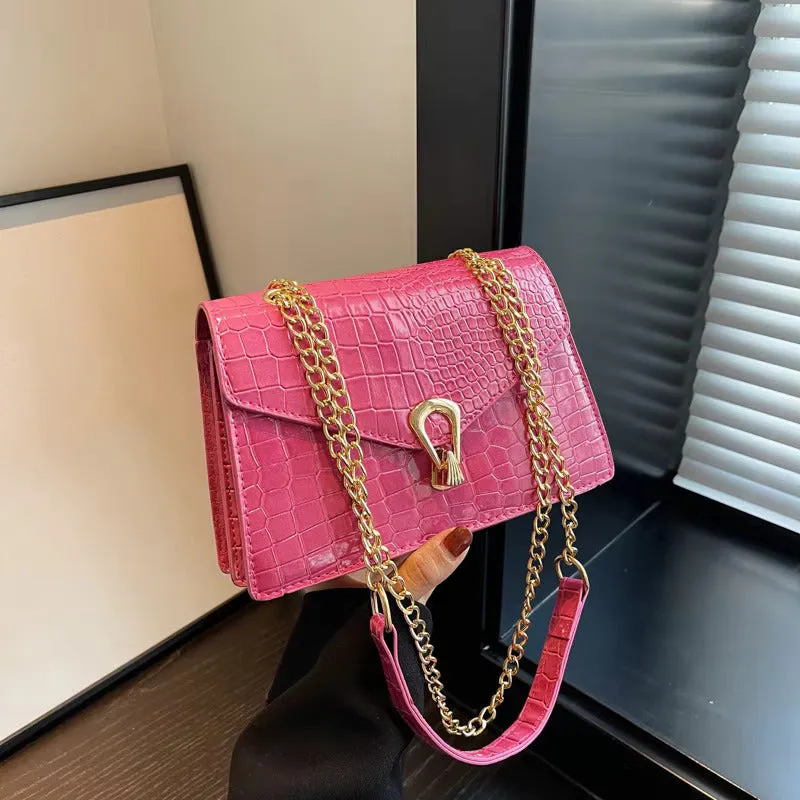 Textured Chain Pattern Sling Bags