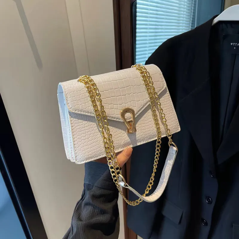 Textured Chain Pattern Sling Bags