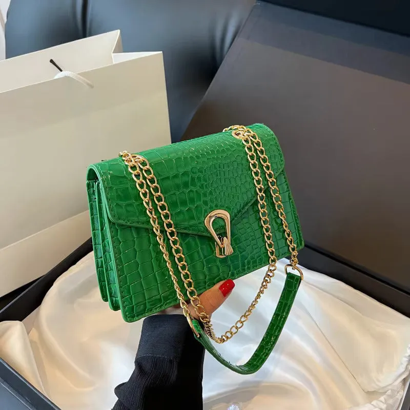 Textured Chain Pattern Sling Bags
