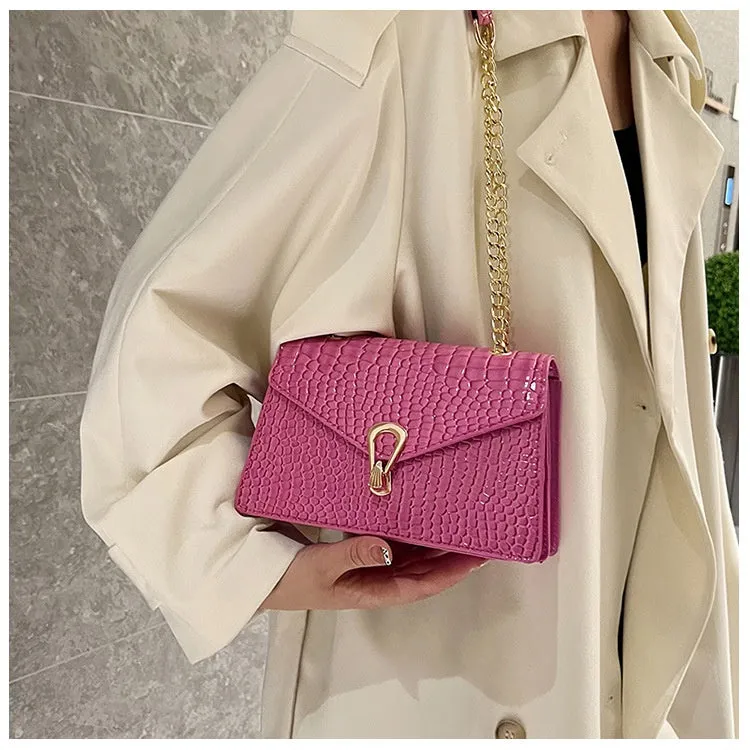 Textured Chain Pattern Sling Bags