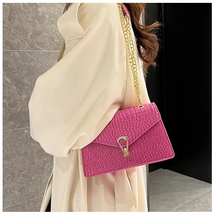 Textured Chain Pattern Sling Bags