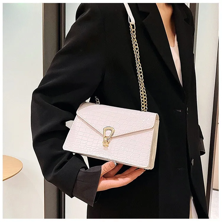 Textured Chain Pattern Sling Bags