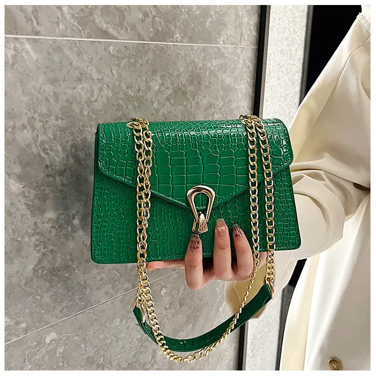 Textured Chain Pattern Sling Bags
