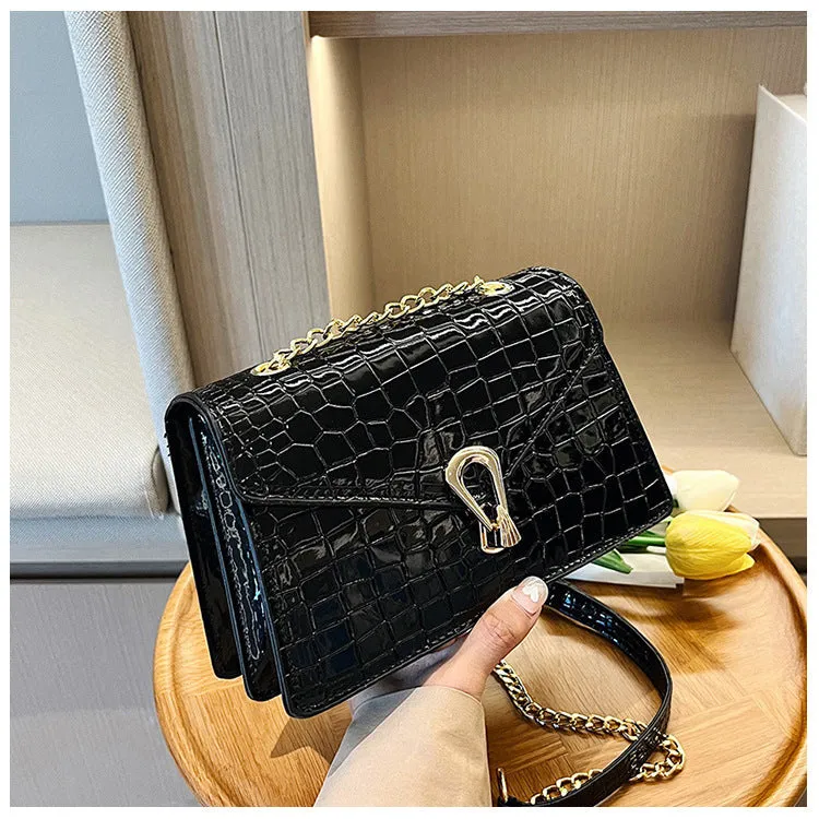 Textured Chain Pattern Sling Bags