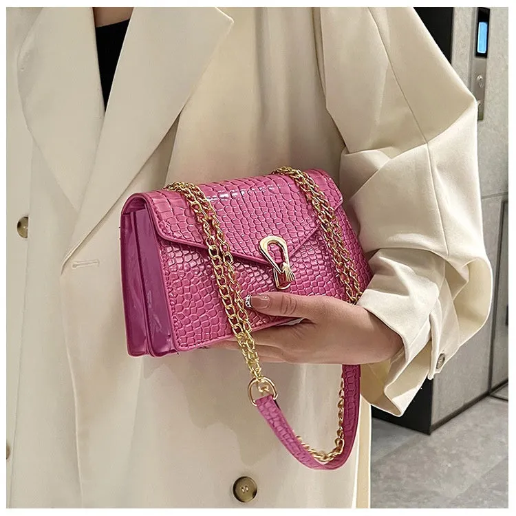 Textured Chain Pattern Sling Bags