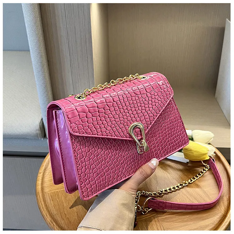 Textured Chain Pattern Sling Bags