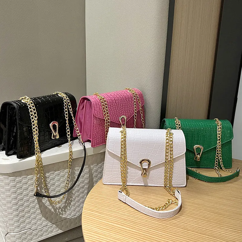 Textured Chain Pattern Sling Bags