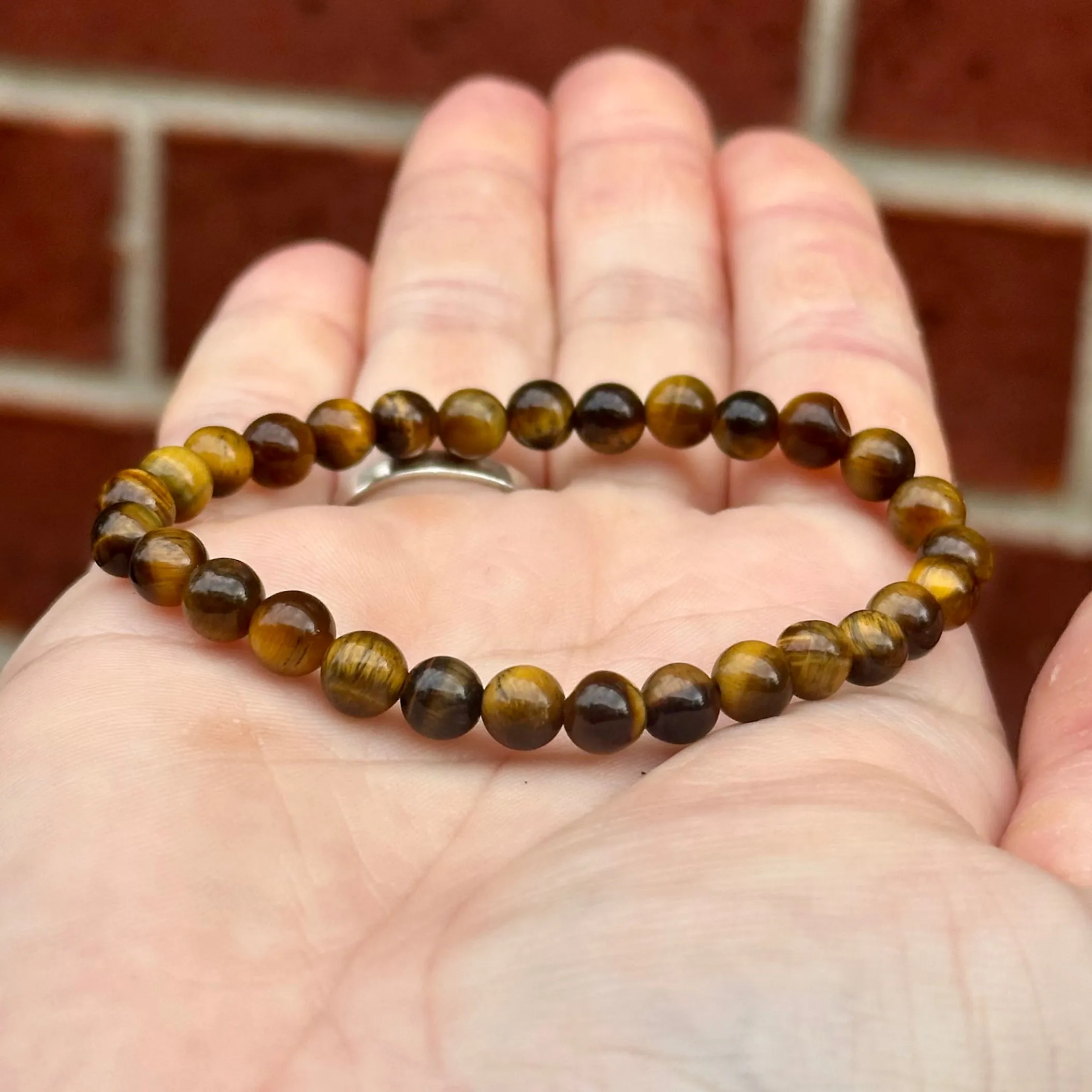 Tiger's Eye Single Stone Stretchy Stacker
