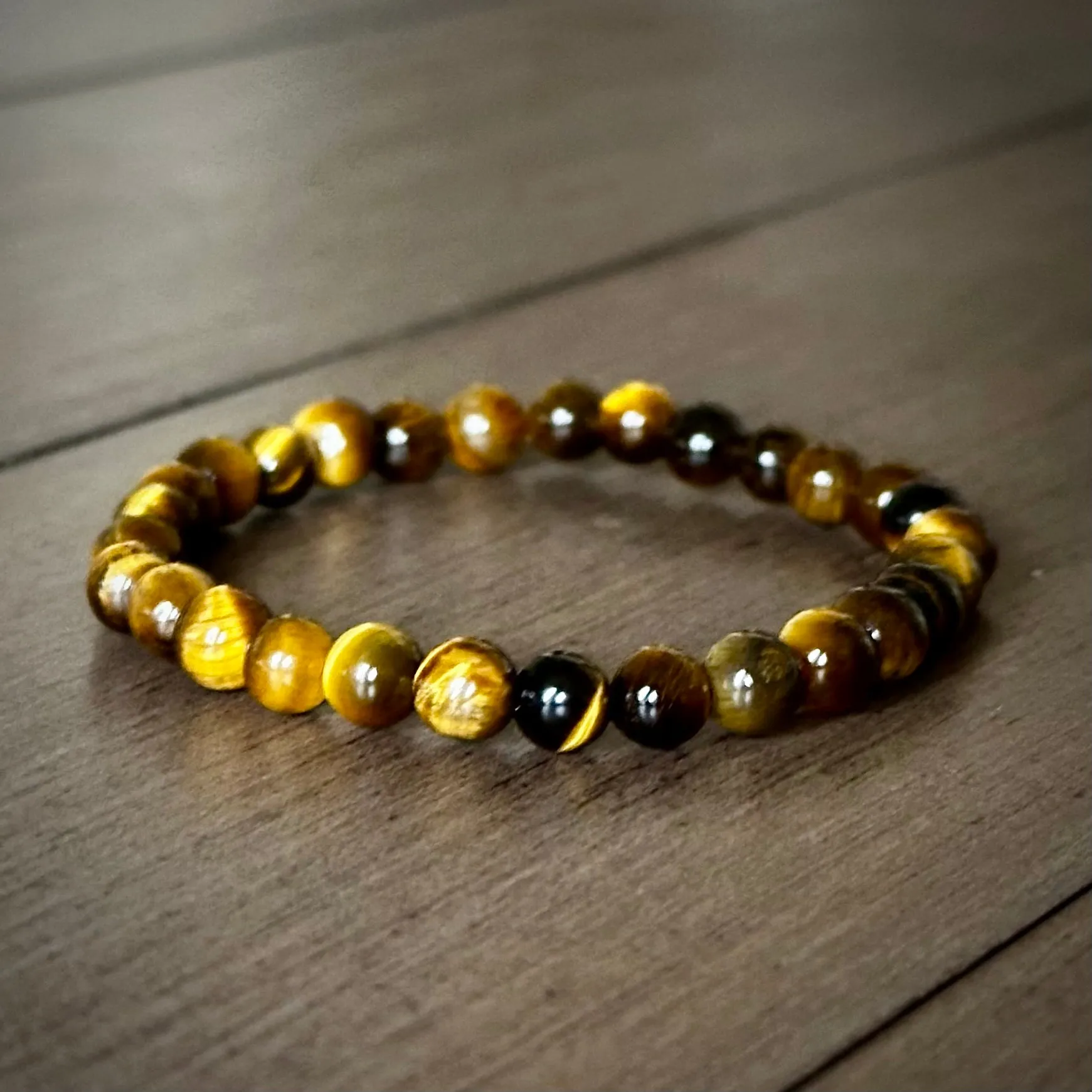 Tiger's Eye Single Stone Stretchy Stacker