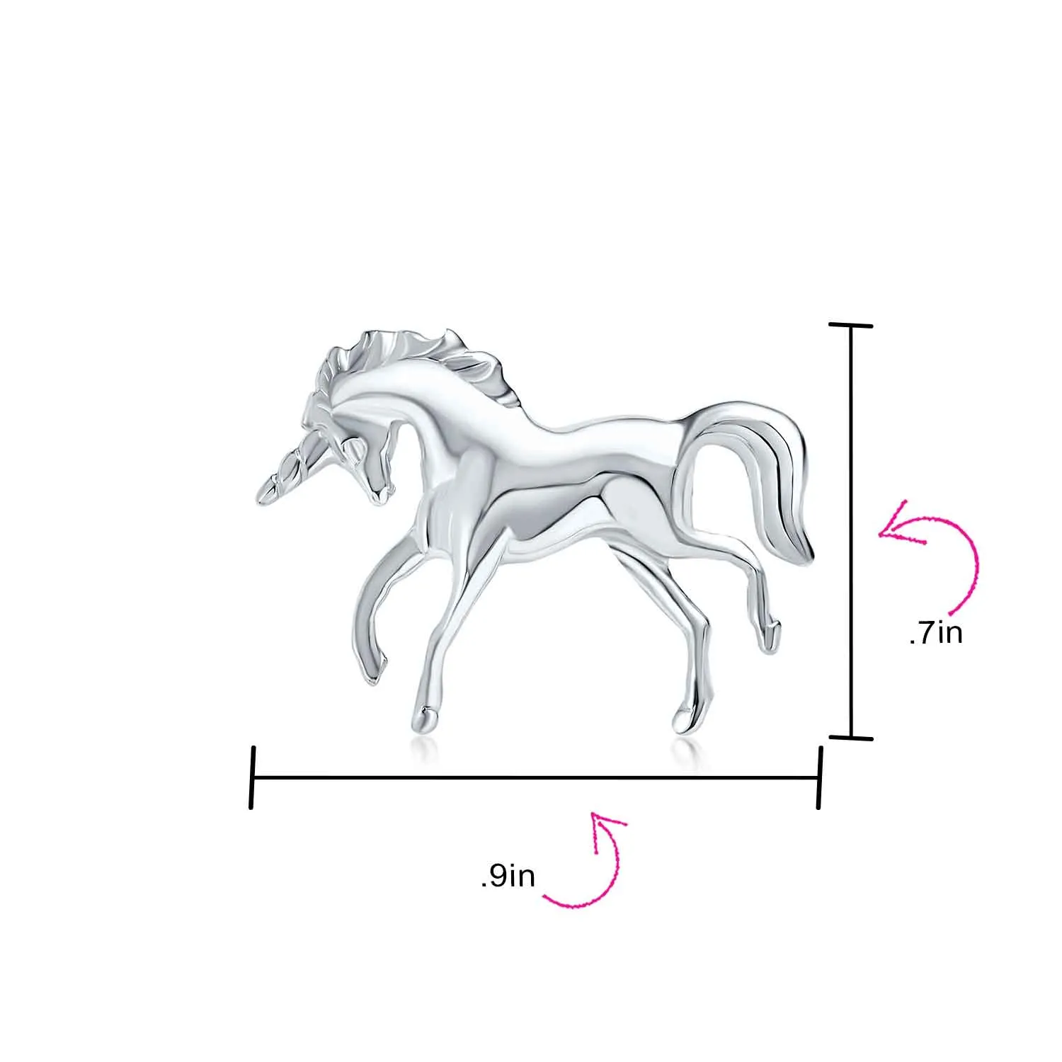 Unique Pegasus Flying Horse Brooche Pin - Magical Unicorn Sterling Silver