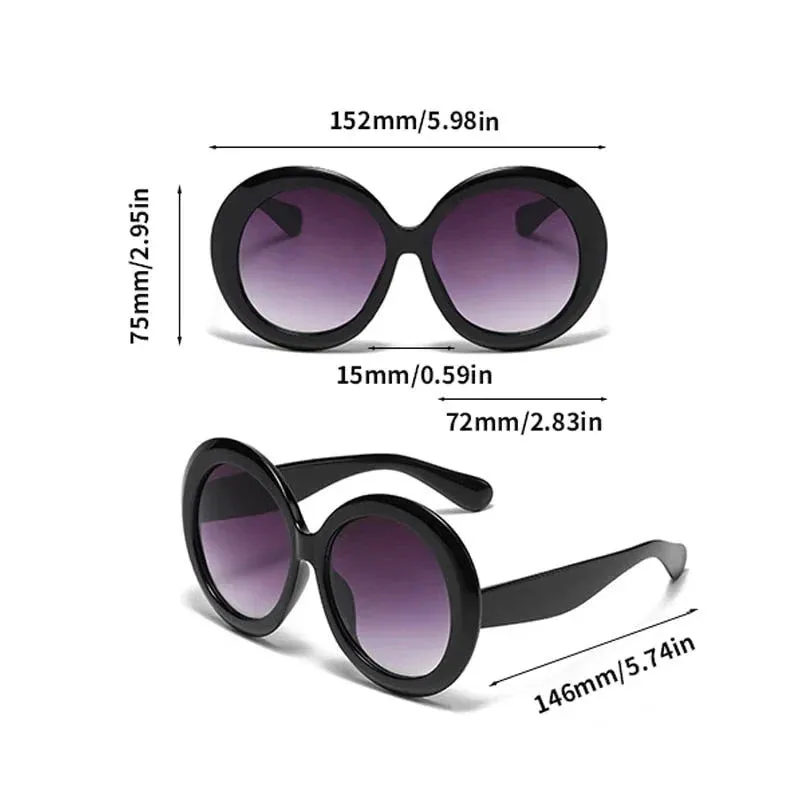 Unisex Trendy Vintage Oversized Gradient Goggle Round Sunglasses