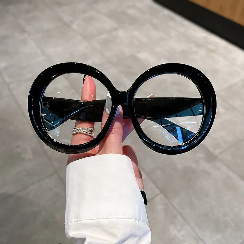 Unisex Trendy Vintage Oversized Gradient Goggle Round Sunglasses