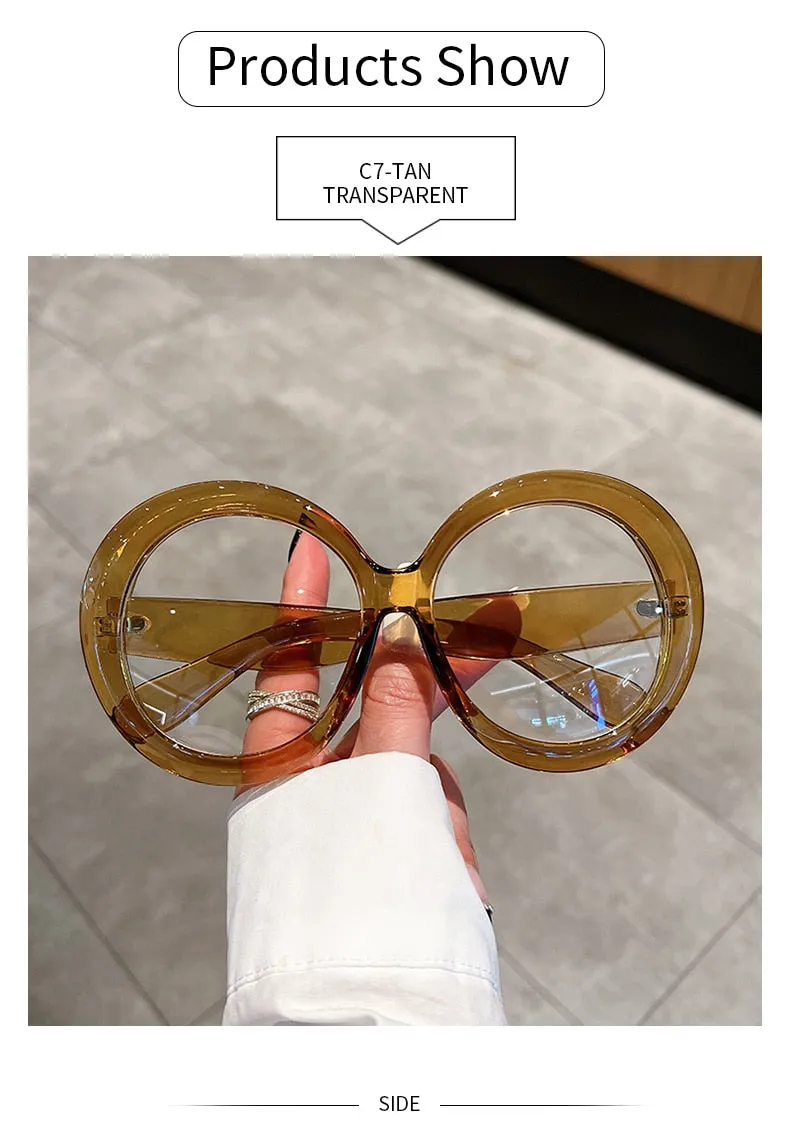 Unisex Trendy Vintage Oversized Gradient Goggle Round Sunglasses