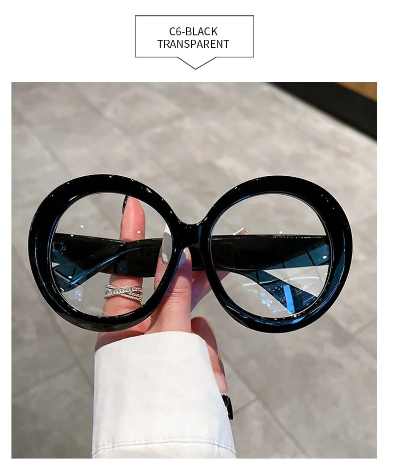 Unisex Trendy Vintage Oversized Gradient Goggle Round Sunglasses